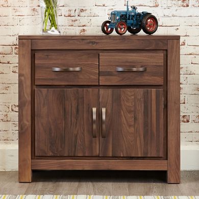 Mayan Small Wooden 2 Doors 2 Drawers Sideboard In Walnut