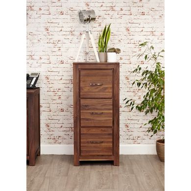 Mayan Wooden 3 Drawers Filing Cabinet In Walnut