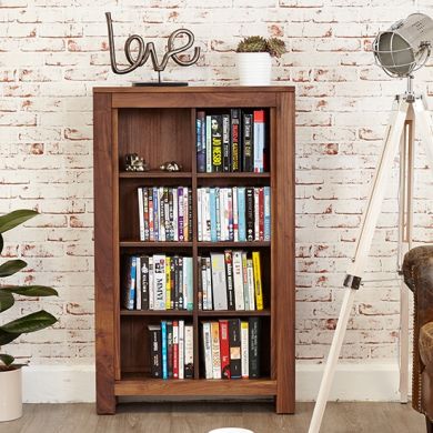 Mayan Wooden Open DVD Storage Cabinet In Walnut