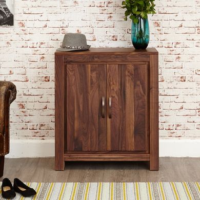 Mayan Wooden Shoe Storage Cabinet In Walnut