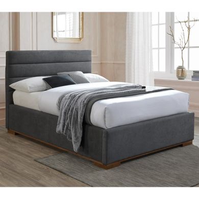 Mayfair Ottoman Fabric King Size Bed In Dark Grey