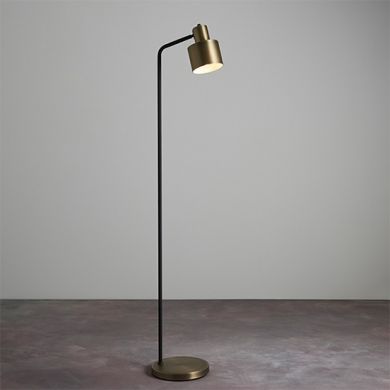 Mayfield Task Floor Lamp In Matt Antique Brass And Matt Black