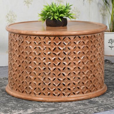 Artwork Solid Mango Wood Coffee Table In Oak