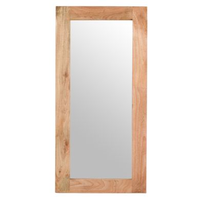 Surrey Solid Mango Wood Extra Long Wall Mirror In Rough Swan