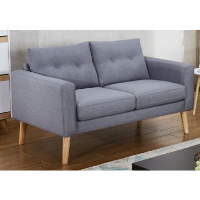 Megan Fabric 2 Seater Sofa In Grey
