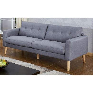 Megan Fabric 3 Seater Sofa In Grey