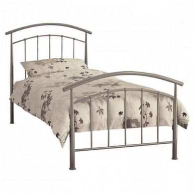 Mercury Metal Single Bed In Pearl Silver