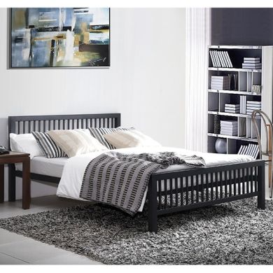 Meridian Metal Double Bed In Black