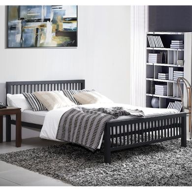 Meridian Metal Small Double Bed In Black