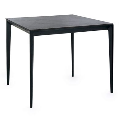 Miami Square Sintered Stone Dining Table In Slate Grey
