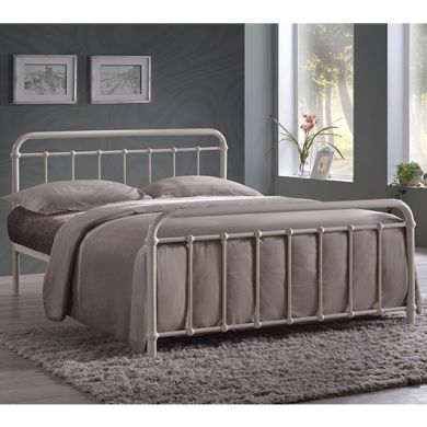 Miami Metal King Size Bed In Ivory