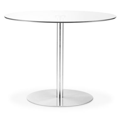Milan Round Glass Dining Table With Chrome Pedestal