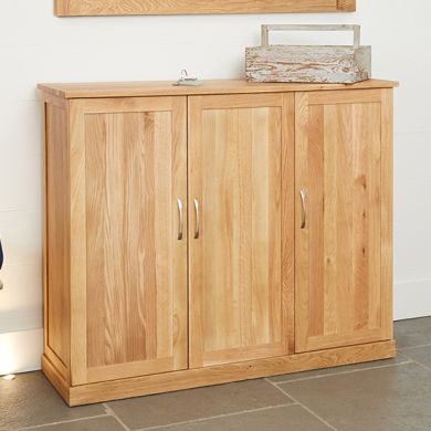 Mobel Extra Large Wooden Shoe Storage Cabinet In Oak