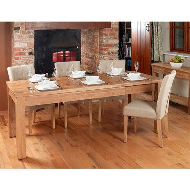 Mobel Hidden Extending Wooden Dining Table In Oak