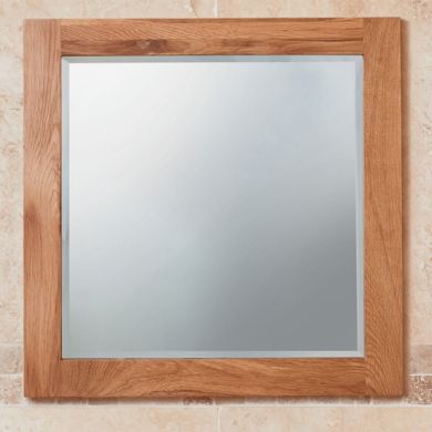 Mobel Large Bathroom Mirror In Oak Wooden Frame