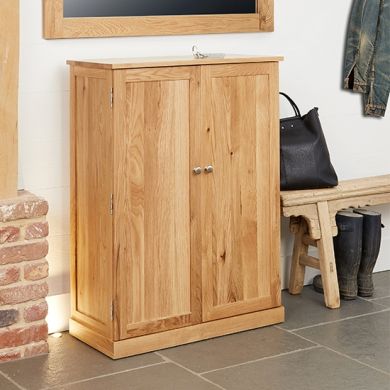Mobel Large Wooden Shoe Storage Cabinet In Oak