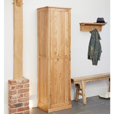 Mobel Tall Wooden Shoe Storage Cabinet In Oak