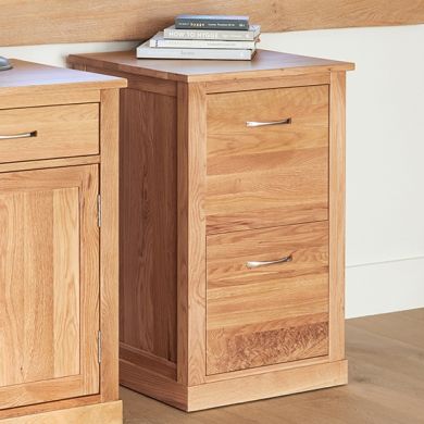 Mobel Wooden 2 Drawers Filing Cabinet In Oak