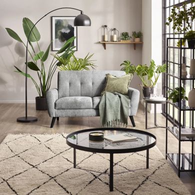 Monza Contract Standard Fabric 2 Seater Sofa In Dove Grey