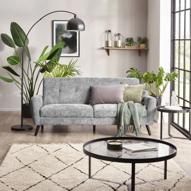 Monza Contract Standard Fabric 3 Seater Sofa In Dove Grey