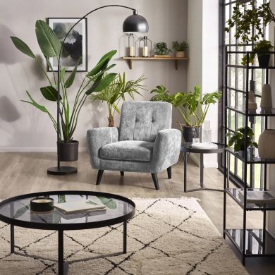Monza Contract Standard Fabric 1 Seater Sofa In Dove Grey