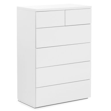 Monaco Chest Of Drawers In White High Gloss With 6 Drawers