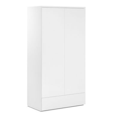 Monaco Wooden 2 Doors 1 Drawer Wardrobe In White High Gloss