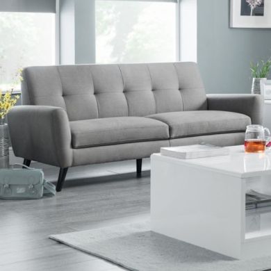 Monza Linen Fabric Upholstered Sofabed In Grey