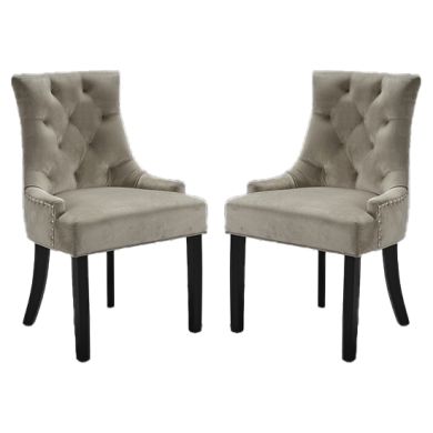 Morgan Beige Fabric Dining Chairs In Pair