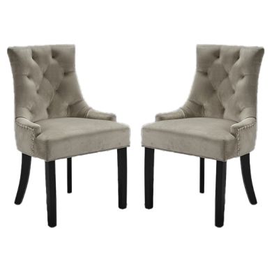 Morgan Beige Fabric Dining Chairs In Pair