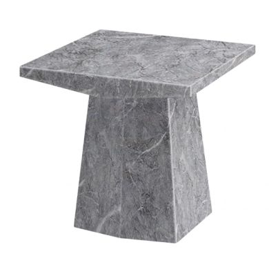 Multan Marble Lamp Table In Grey Lacquer
