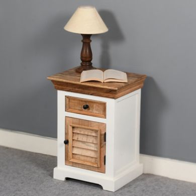 Alfie Solid Mango Wood Bedside Cabinet With 1 Door And 1 Darwer In Oak