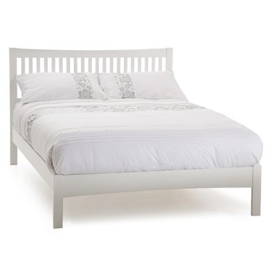 Mya Wooden Double Bed In Opal White