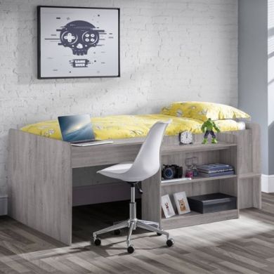 Neptune Wooden Midsleeper Single Bed In Grey Oak