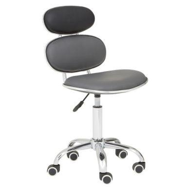 Nicosia Faux Leather Home And Office Chair In Grey And Black