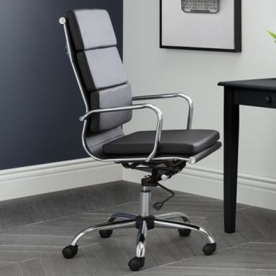 Norton Faux Leather Home And Office Chair In Black