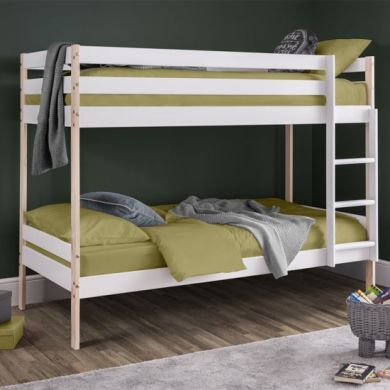 Nova Wooden Bunk Bed In White And Pine