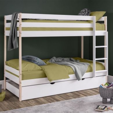 Nova Wooden Bunk Bed With Underbed In White