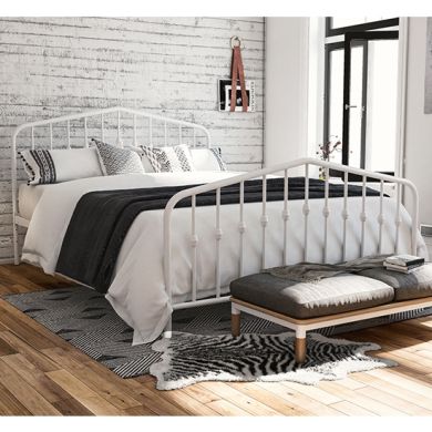 Novogratz Bushwick Metal Double Bed In White