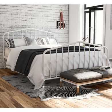 Novogratz Bushwick Metal King Size Bed In White