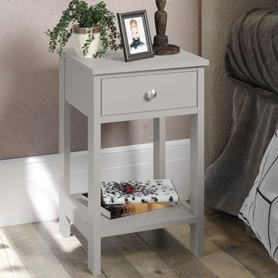 Options Shaker 1 Drawer Petite Bedside Cabinet In Grey