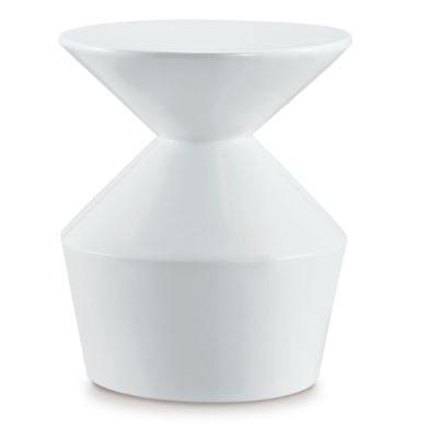 Orbit Wooden Lamp Table In White High Gloss