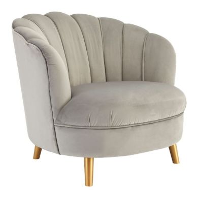 Orlina Velvet Upholstered Armchair In Grey