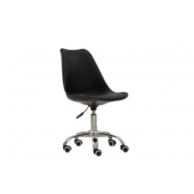 Orsen Faux Leather Swivel Office Chair In Black