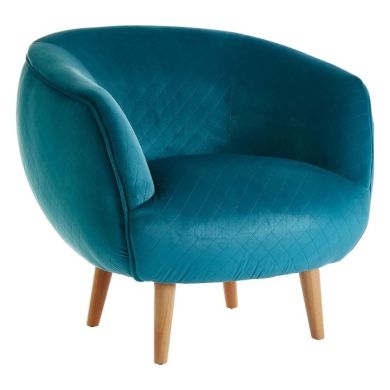 Oscar Fabric Upholstered Lounge Chair In Teal