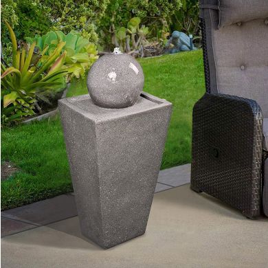 Osiris Sphere And Column Water Feature With LED Lighting