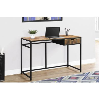 Ottawa Home Office Ergonomic Laptop Desk Table With Drawer In Nutmeg Black
