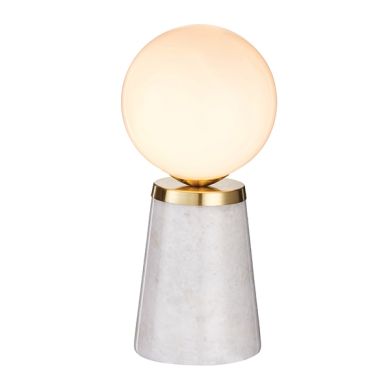 Otto Gloss Opal Glass Shade Table Lamp With Gloss Marble Base