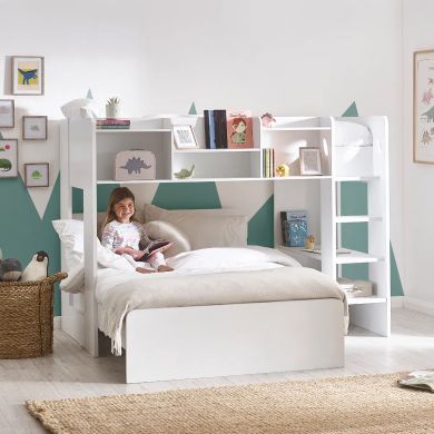 Owen Midsleeper Bunk Bed With Underbed In White