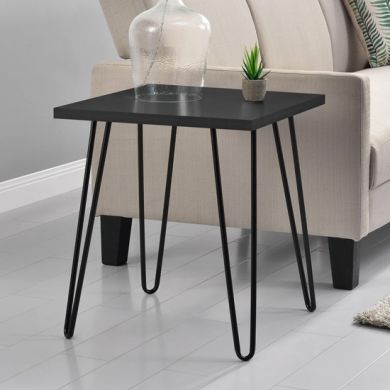 Owen Retro Wooden End Table In Black Oak